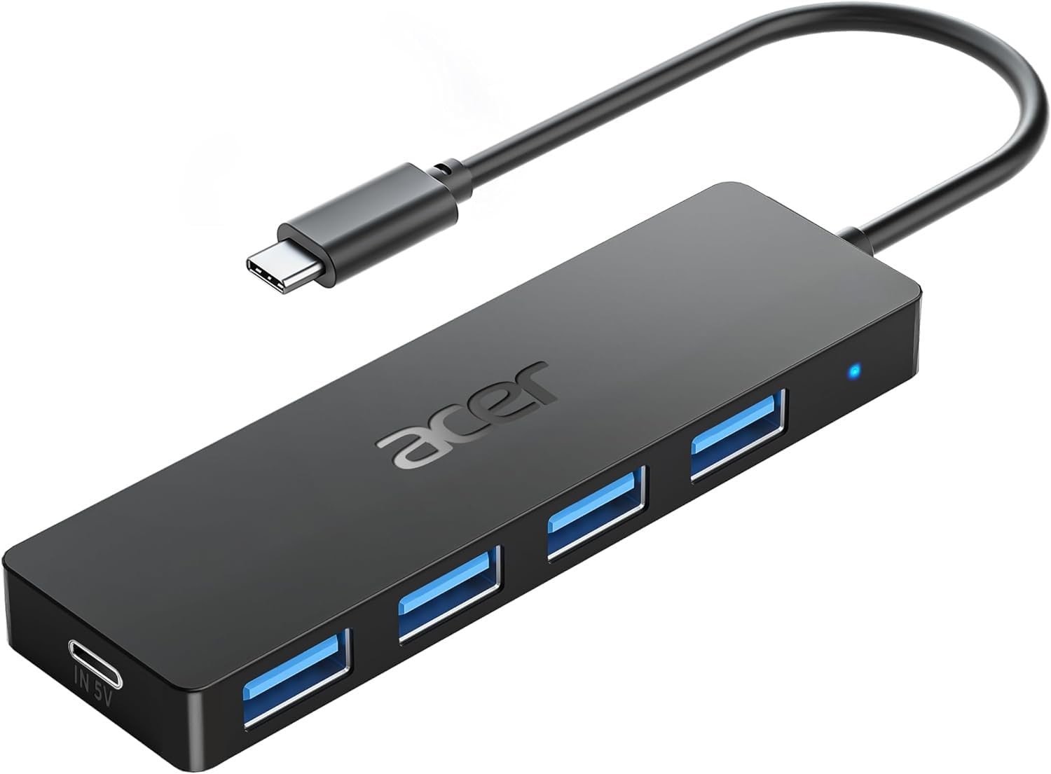 Acer USB Hub 3.0, 4-Port Ultra Slim USB-A Adapter, Type-C Compatible with Windows, Linux, Acer, Surface, Chromebook