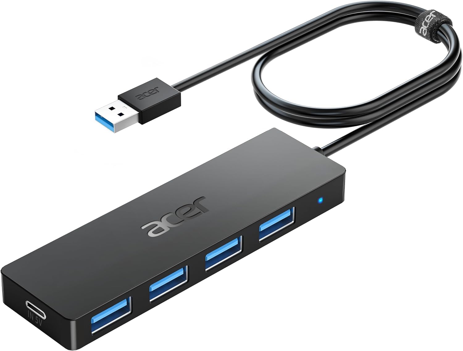 Acer USB Hub 3.0, 4-Port Ultra Slim USB-A Adapter, Type-C Compatible with Windows, Linux, Acer, Surface, Chromebook