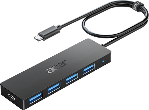 Acer USB Hub 3.0, 4-Port Ultra Slim USB-A Adapter, Type-C Compatible with Windows, Linux, Acer, Surface, Chromebook
