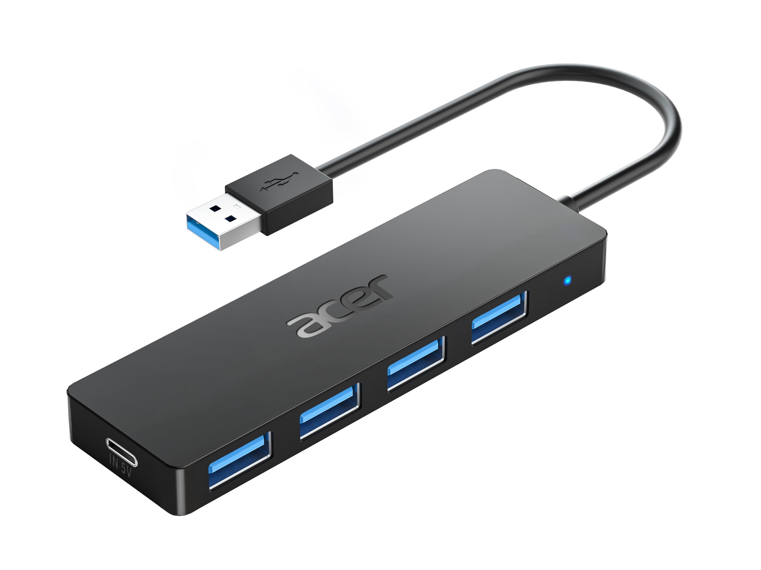 Acer USB Hub 3.0, 4-Port Ultra Slim USB-A Adapter, Type-C Compatible with Windows, Linux, Acer, Surface, Chromebook