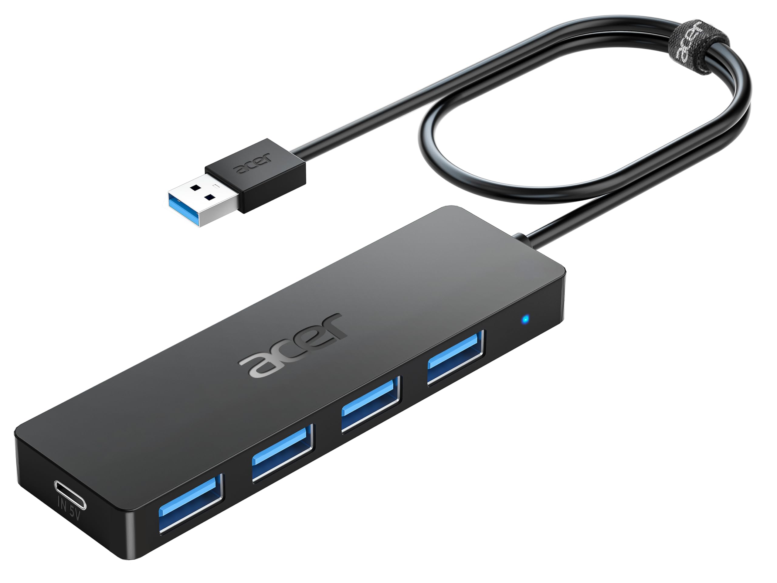 Acer USB Hub 3.0, 4-Port Ultra Slim USB-A Adapter, Type-C Compatible with Windows, Linux, Acer, Surface, Chromebook