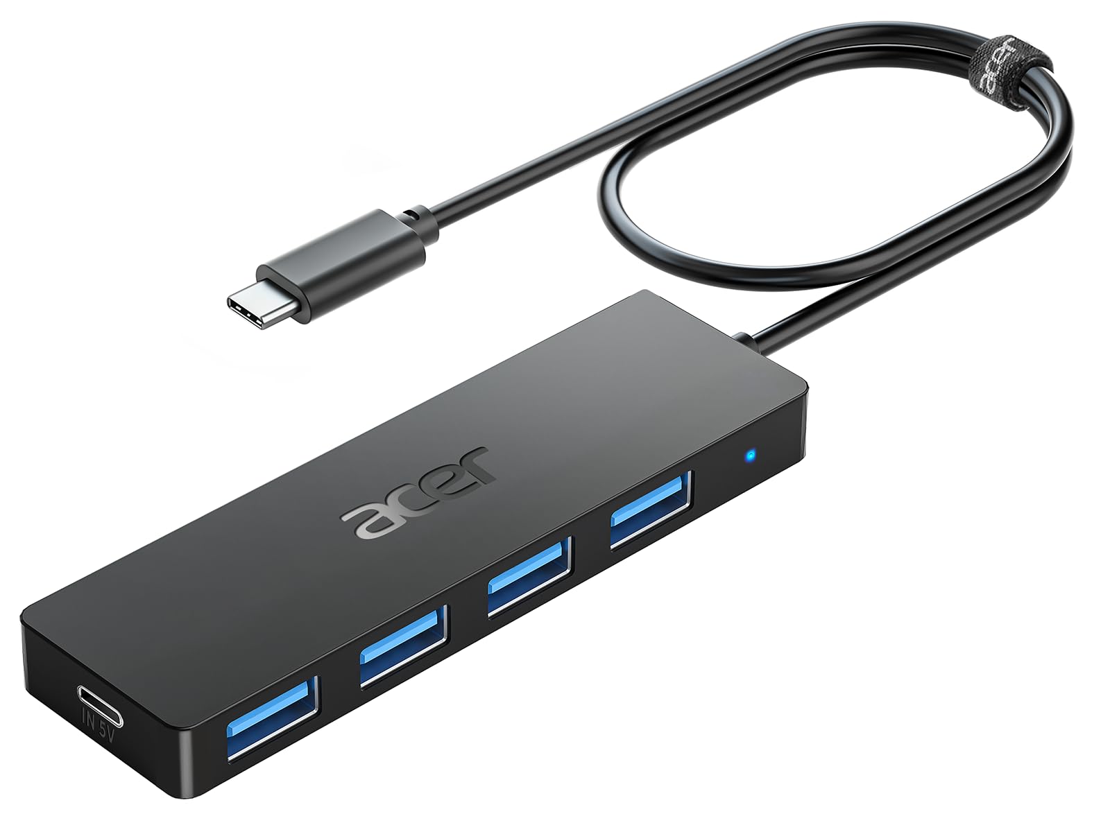 Acer USB Hub 3.0, 4-Port Ultra Slim USB-A Adapter, Type-C Compatible with Windows, Linux, Acer, Surface, Chromebook