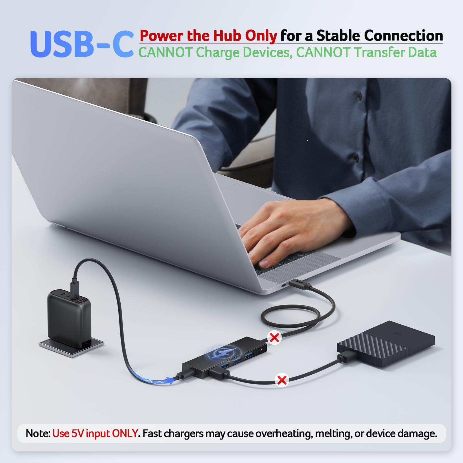Acer USB Hub 3.0, 4-Port Ultra Slim USB-A Adapter, Type-C Compatible with Windows, Linux, Acer, Surface, Chromebook
